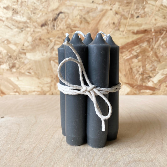 Short Dinner Candles | Bundle of 7 | Dark Grey