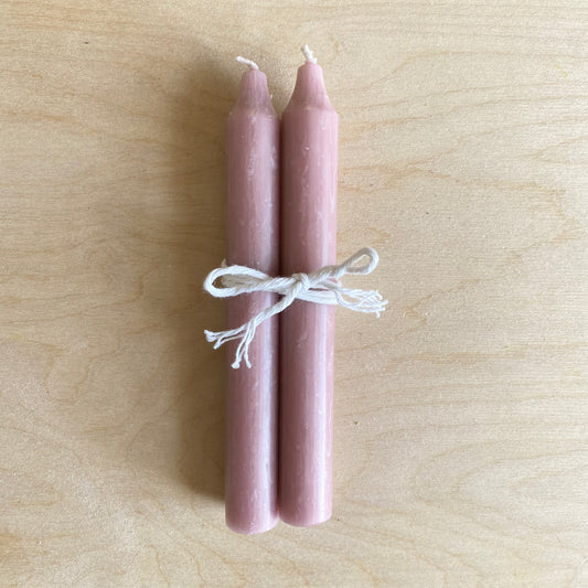 Standard Dinner Candles | Pair | Rose