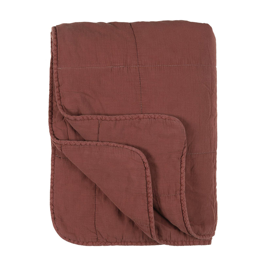 Scandi Vintage Style Quilt - Rust