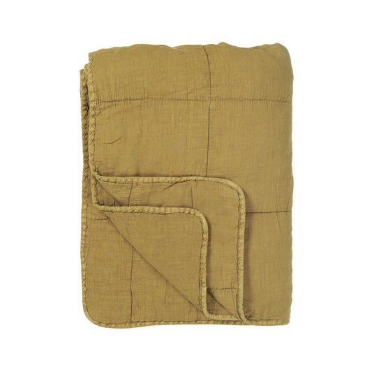 Scandi Vintage Style Quilt - Mustard